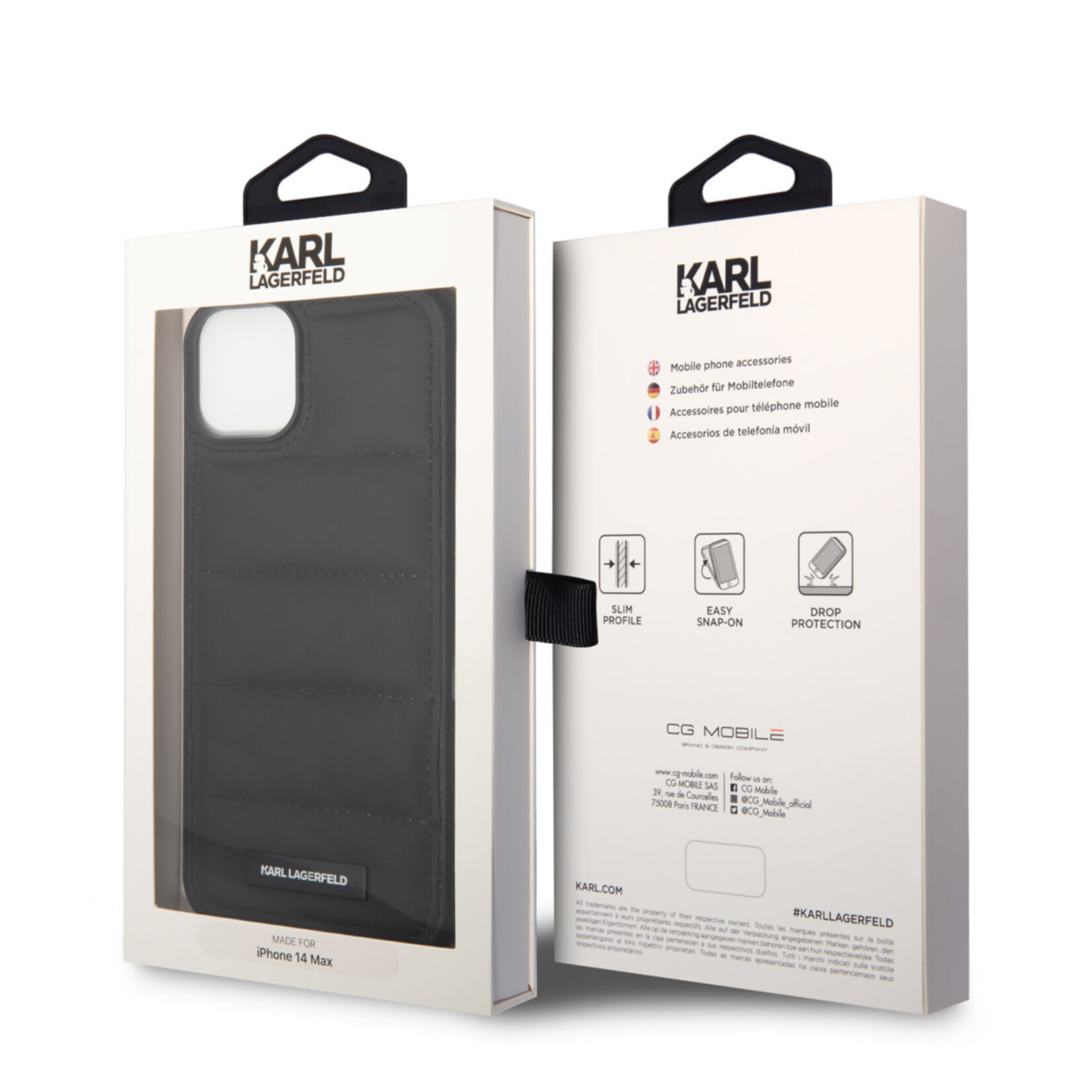 Karl Lagerfeld Karl Lagerfeld iPhone 14 Plus Hardcase Backcover - Puffy Elongated - Nylon - Zwart