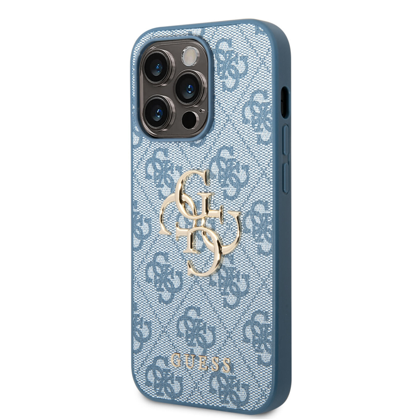 Guess Guess iPhone 14 Pro Max Hardcase Backcover - 4G - Big Metal Logo - Blauw