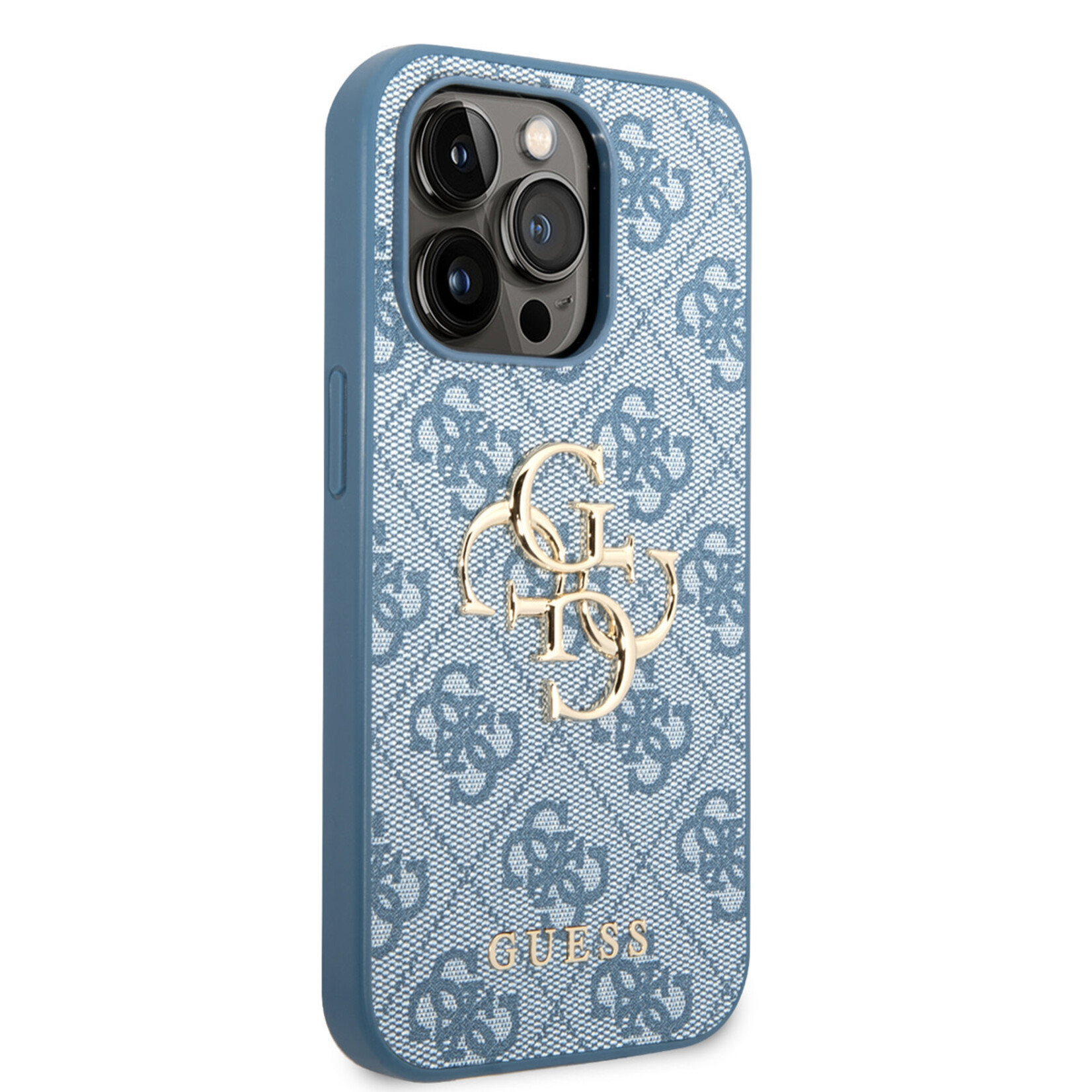 Guess Guess iPhone 14 Pro Max Hardcase Backcover - 4G - Big Metal Logo - Blauw