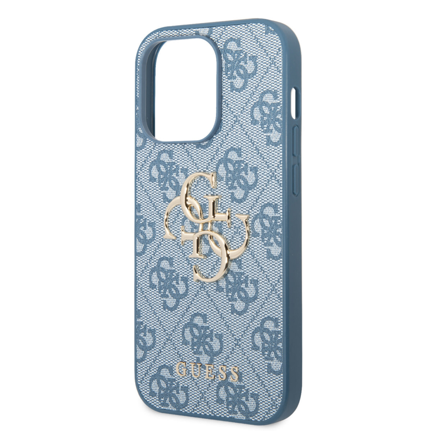 Guess Guess iPhone 14 Pro Hardcase Backcover - 4G - Big Metal Logo - Blauw