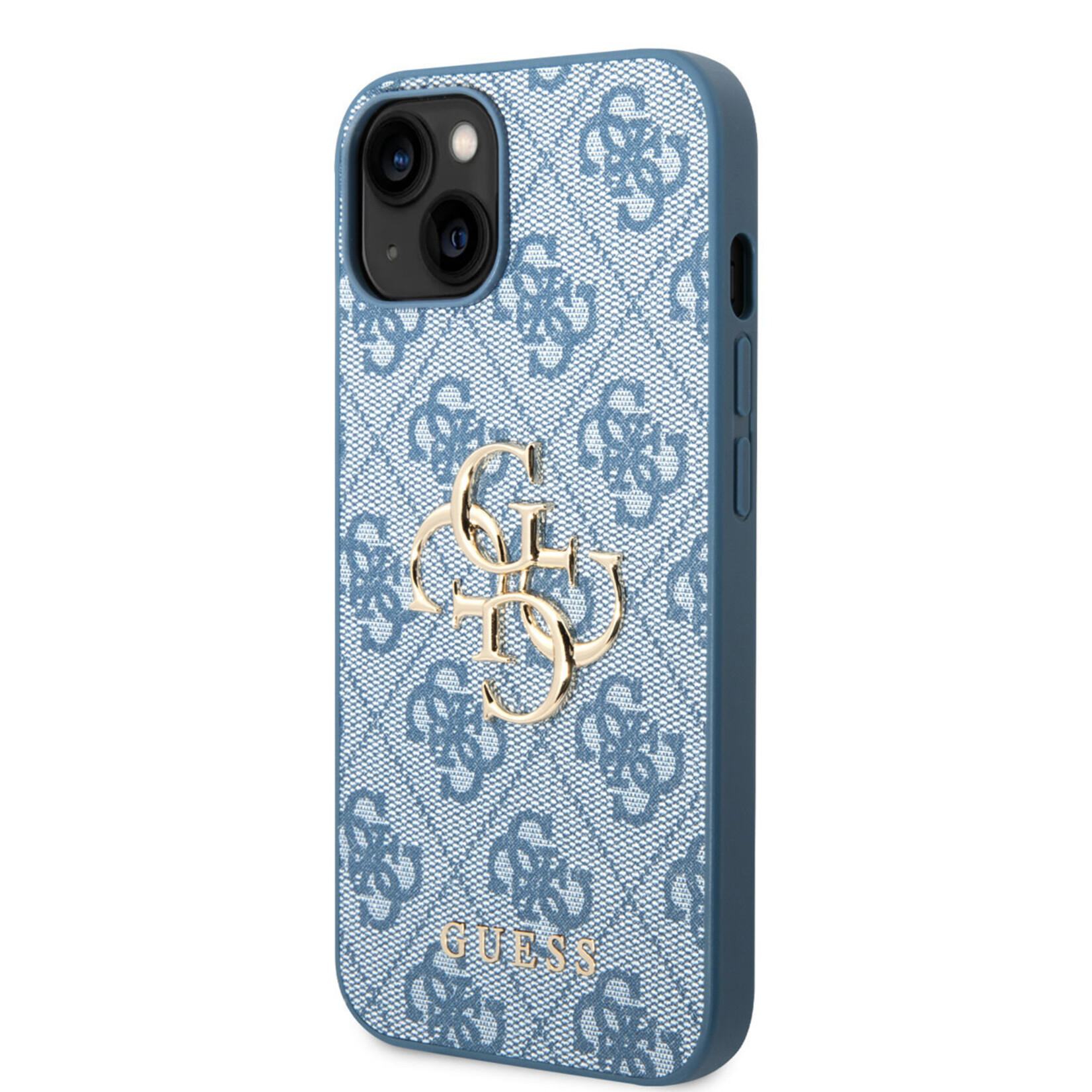 Guess Guess iPhone 14 Plus Hardcase Backcover - 4G - Big Metal Logo - Blauw