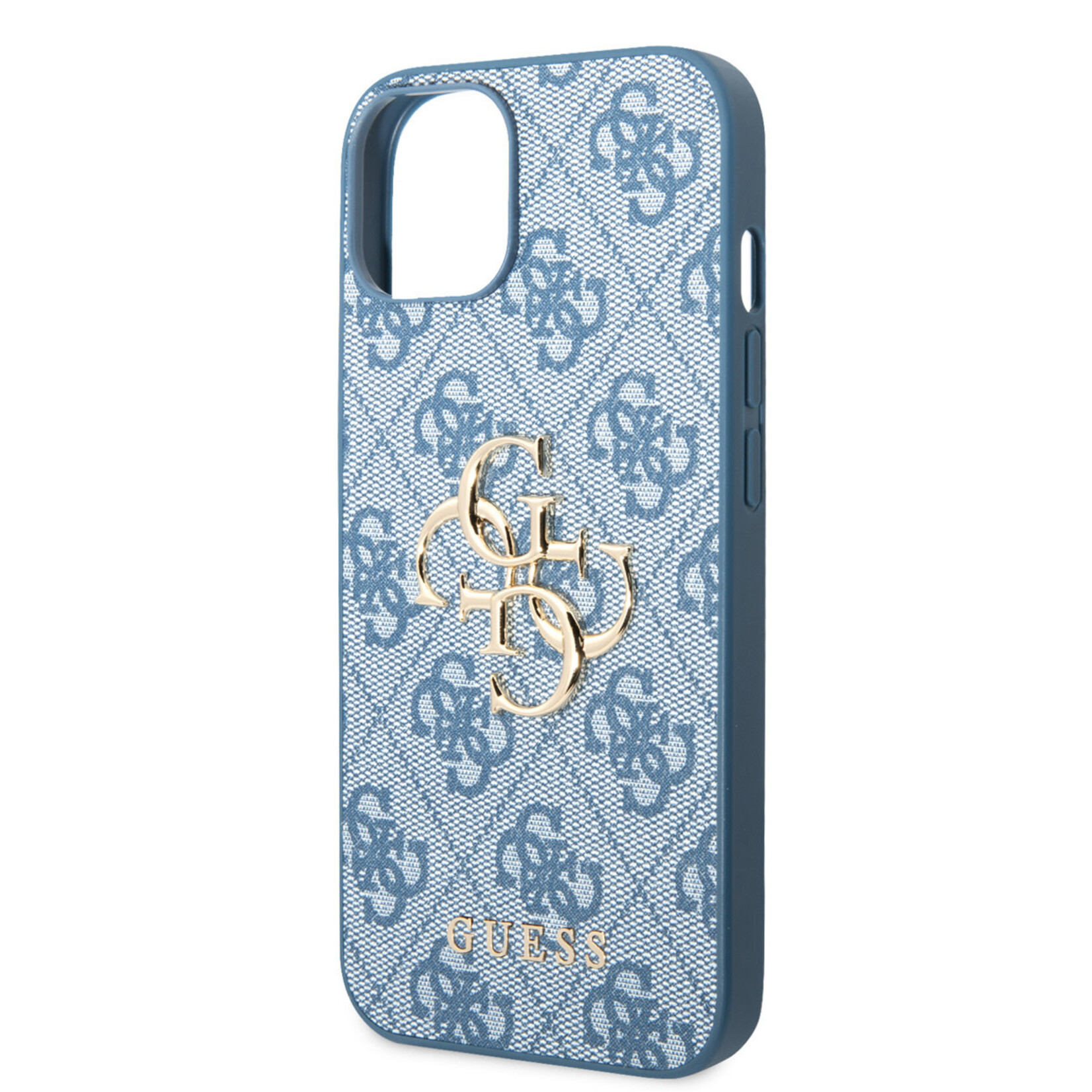 Guess Guess iPhone 14 Hardcase Backcover - 4G - Big Metal Logo - Blauw