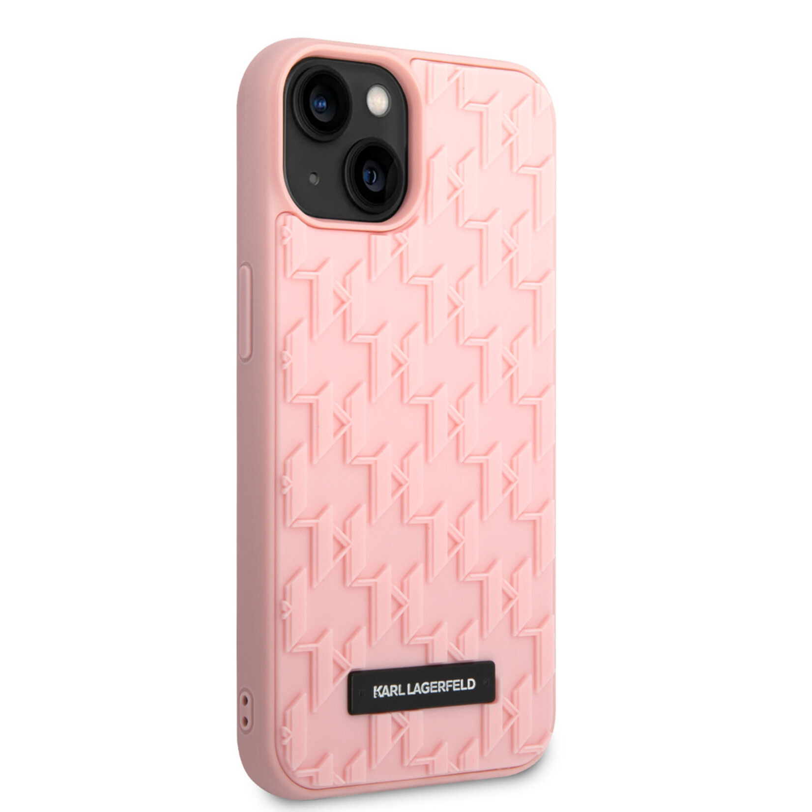 Karl Lagerfeld Karl Lagerfeld iPhone 14 Hardcase Backcover - Saffiano Leather - Metal Logo - Roze