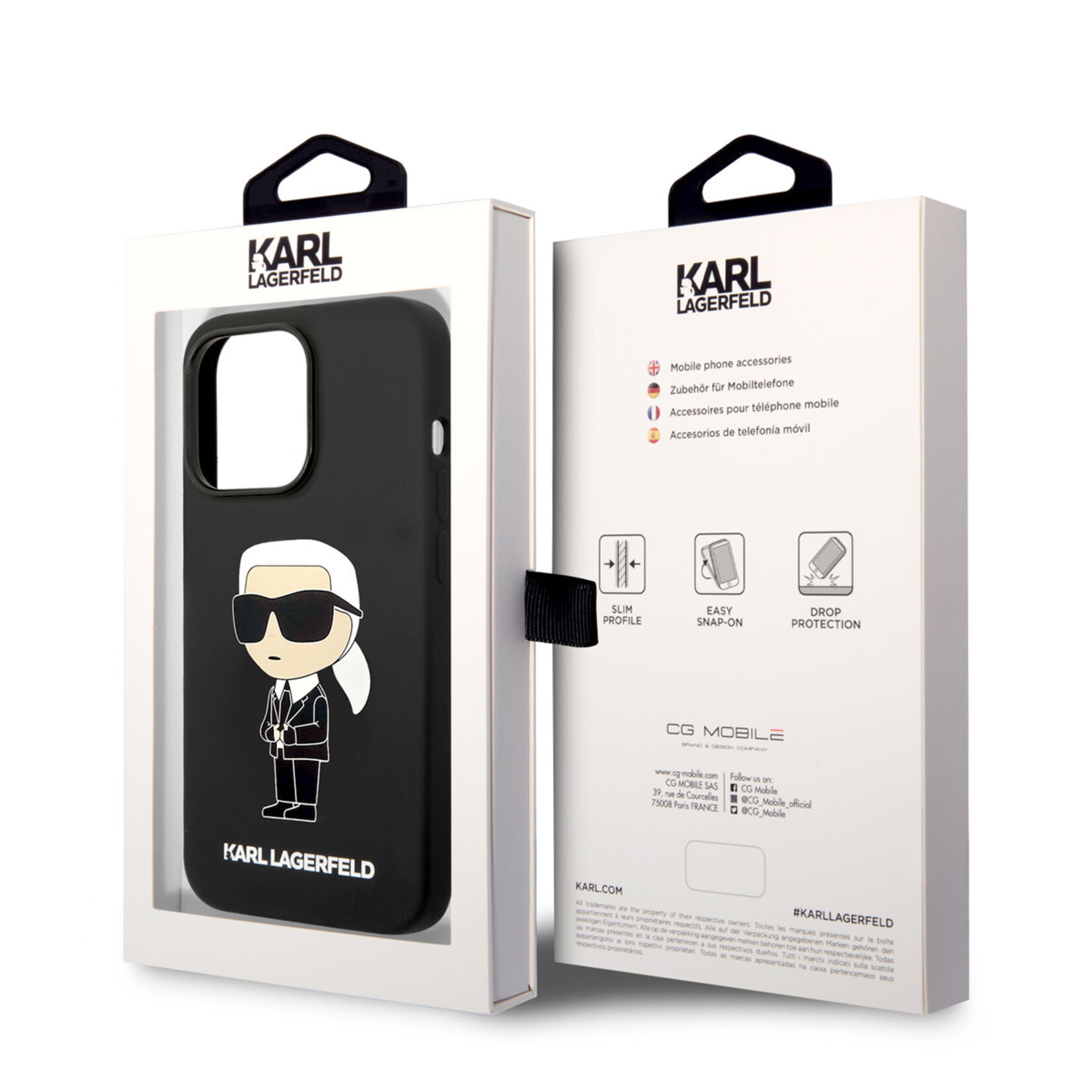 Karl Lagerfeld Karl Lagerfeld iPhone 14 Pro Max Hardcase Backcover - Ikonik NFT Karl - Magsafe Compatible - Zwart