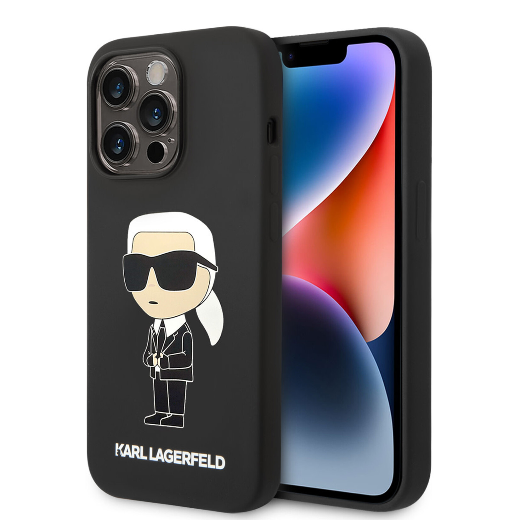 Karl Lagerfeld Karl Lagerfeld iPhone 14 Pro Hardcase Backcover - Ikonik NFT Karl - Magsafe Compatible - Zwart