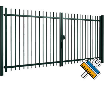 Thibo Double swing gate Arena with square bars