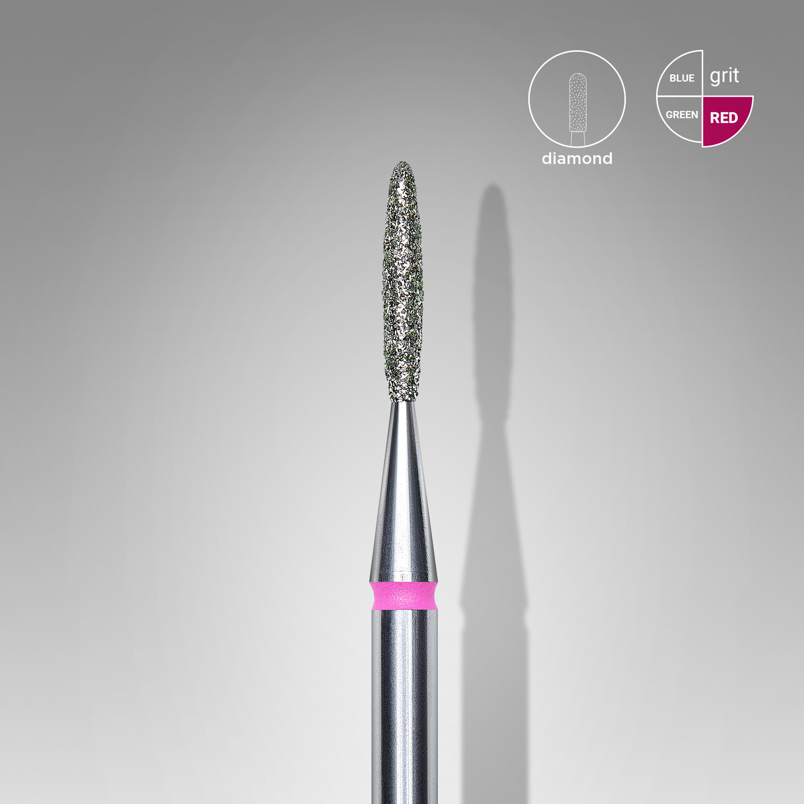 Flamme diamant (rose/rouge) 4P  014’8 (D 1,4 mm, L 8 mm)