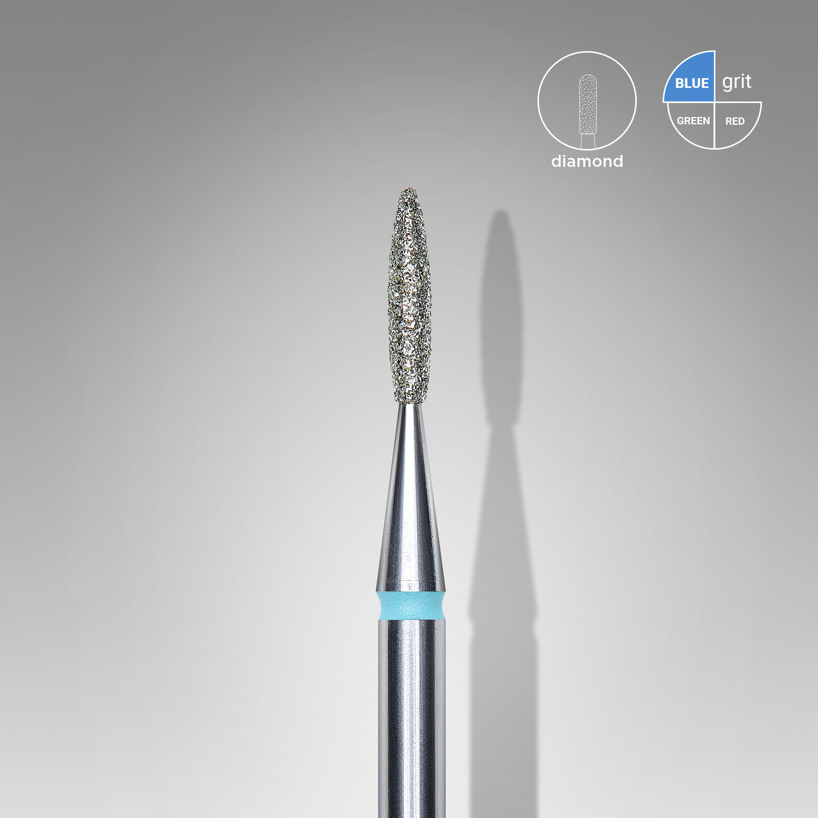 Flamme diamant (bleu) 4B  016’8 (D 1,6 mm, L 8 mm)