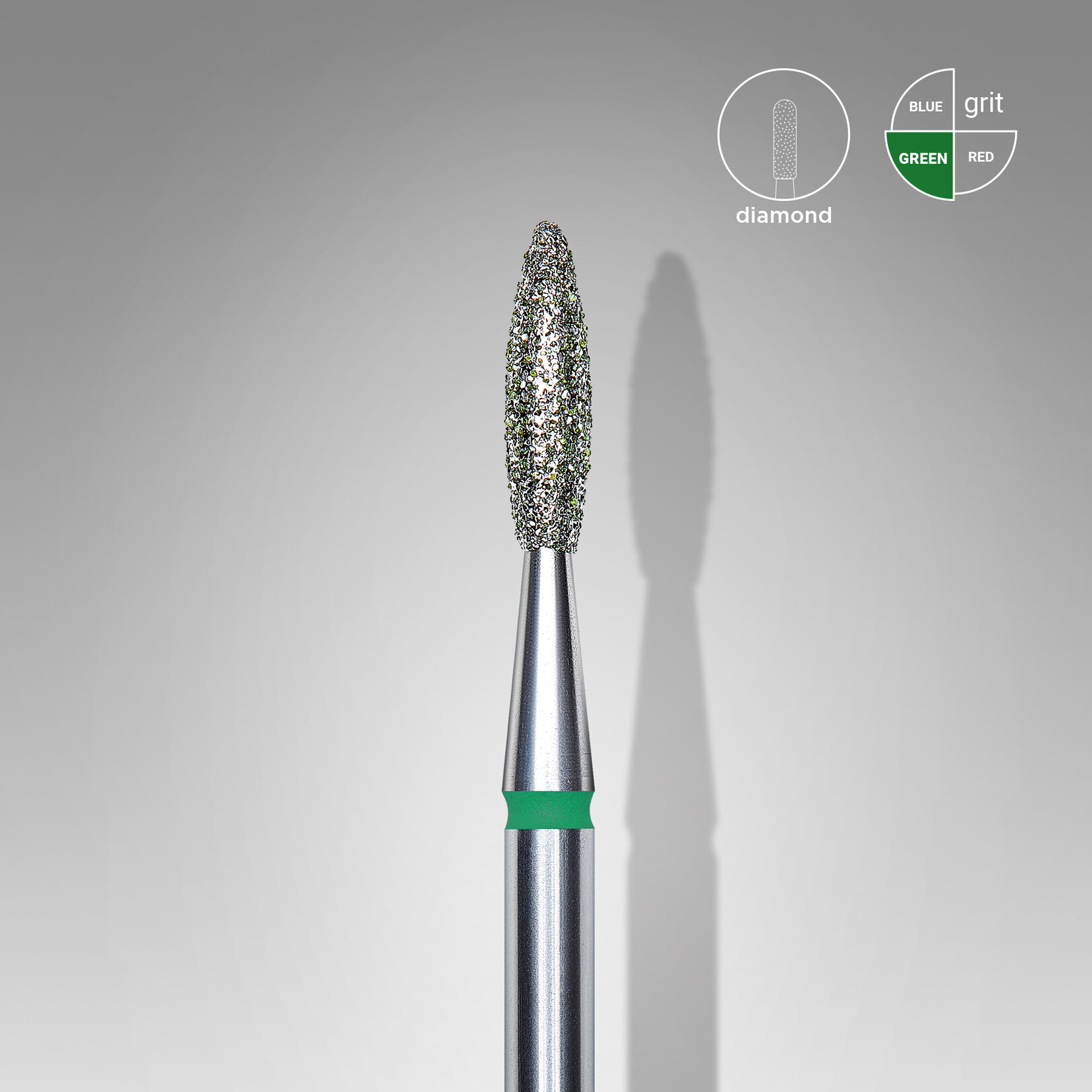 Vlam diamant (turquoise/groen) 4T  021’8 (D 2,1 mm, L 8 mm)