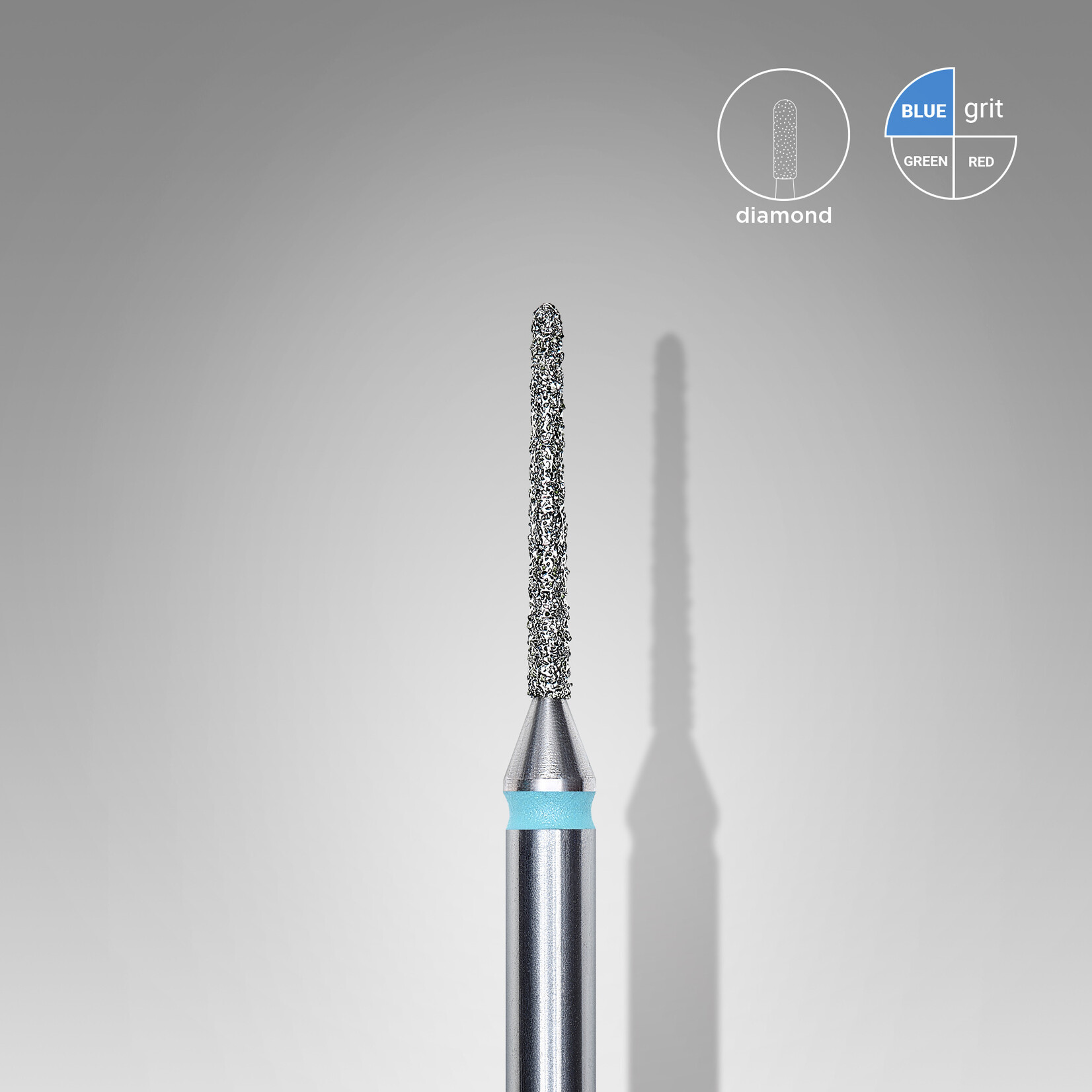 Fissure/Fin diamant (bleu) 1B  010’10 (D 1 mm, L 10 mm)