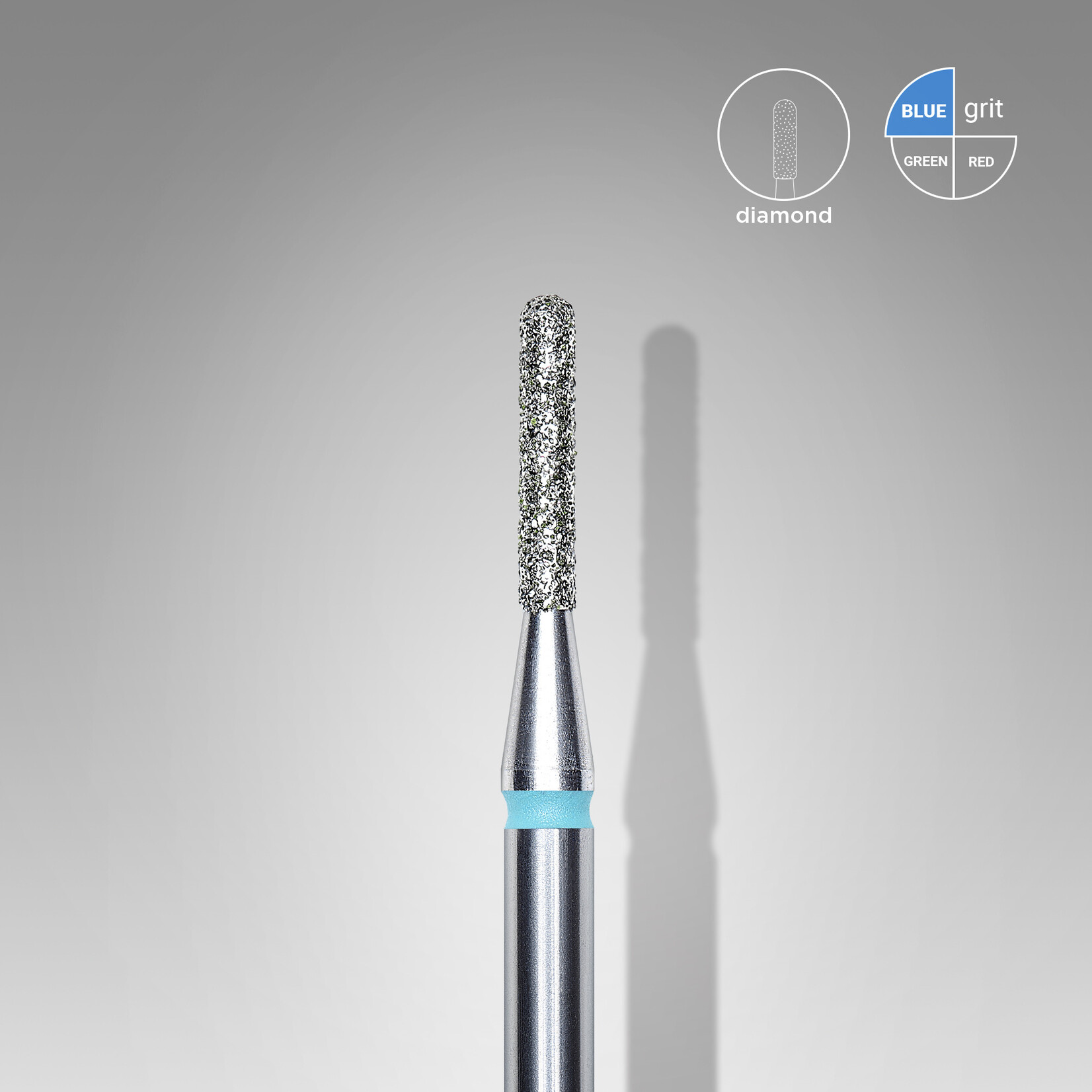 Cylindre bout arrondi diamant (bleu) 3B  014’8 (D 1,4 mm, L 8 mm)