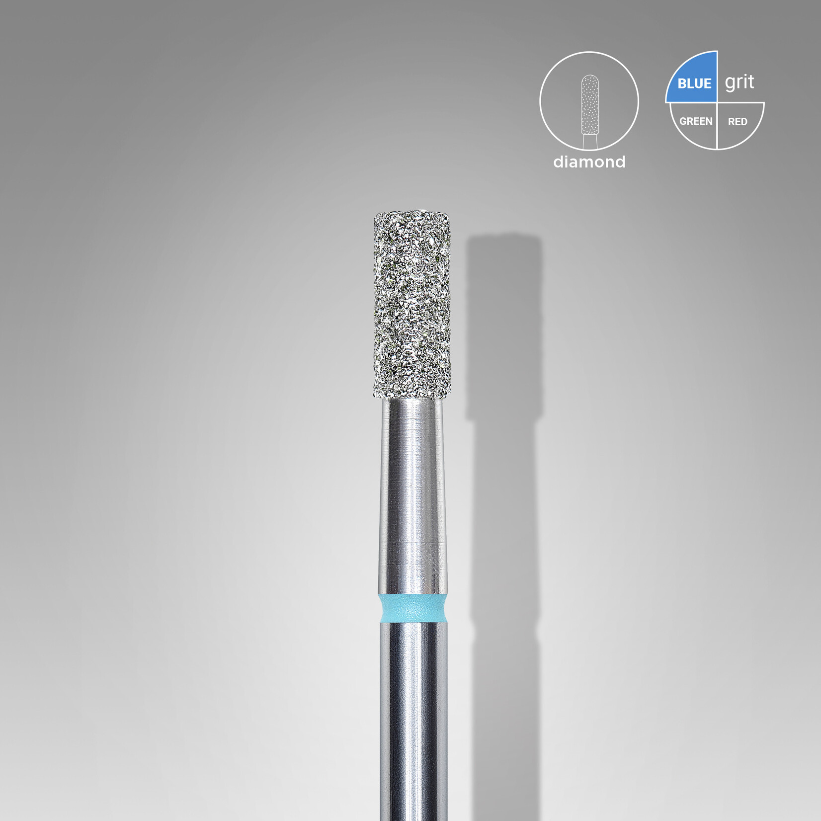Cylindre diamant (bleu) 31B  025’6 (D 2,5 mm, L 6 mm)