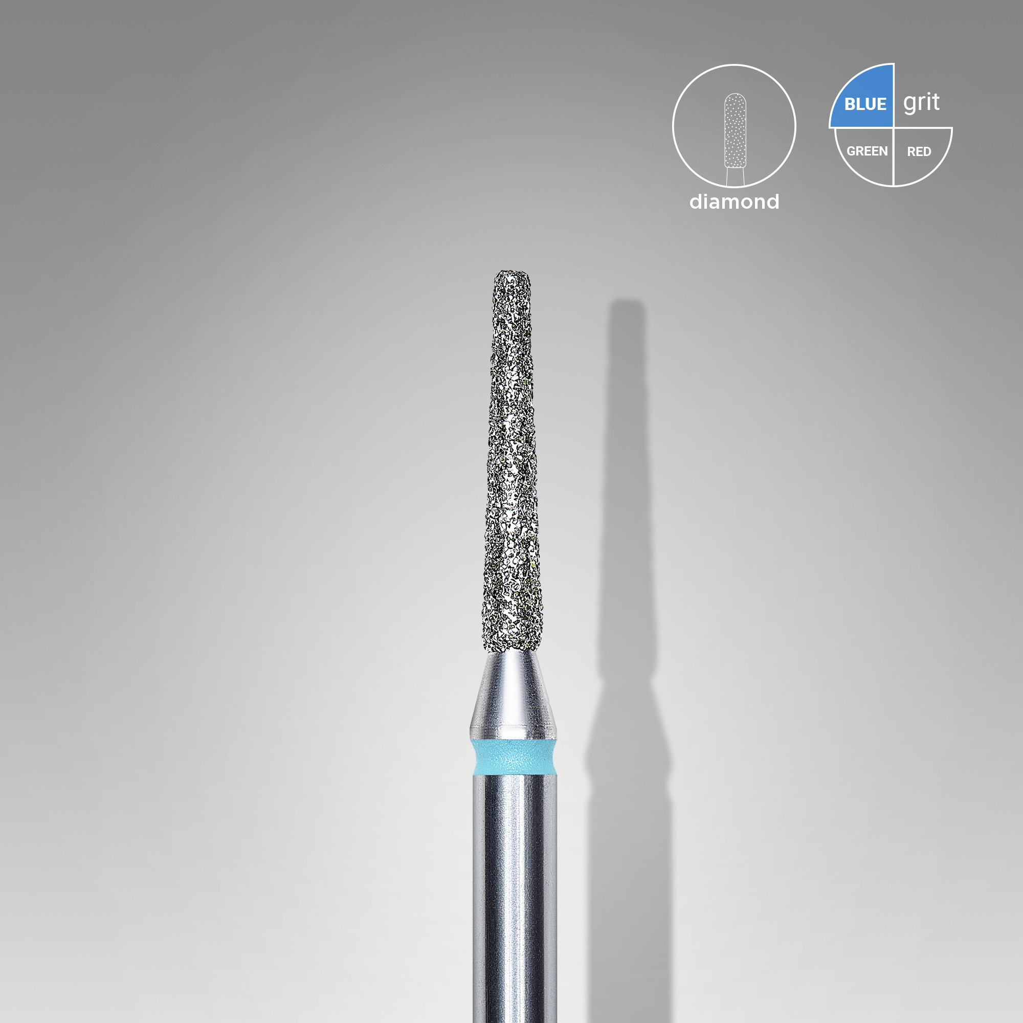 Fissure diamant  (bleu) 2B  016’10 (D 1,6 mm, L 10 mm)