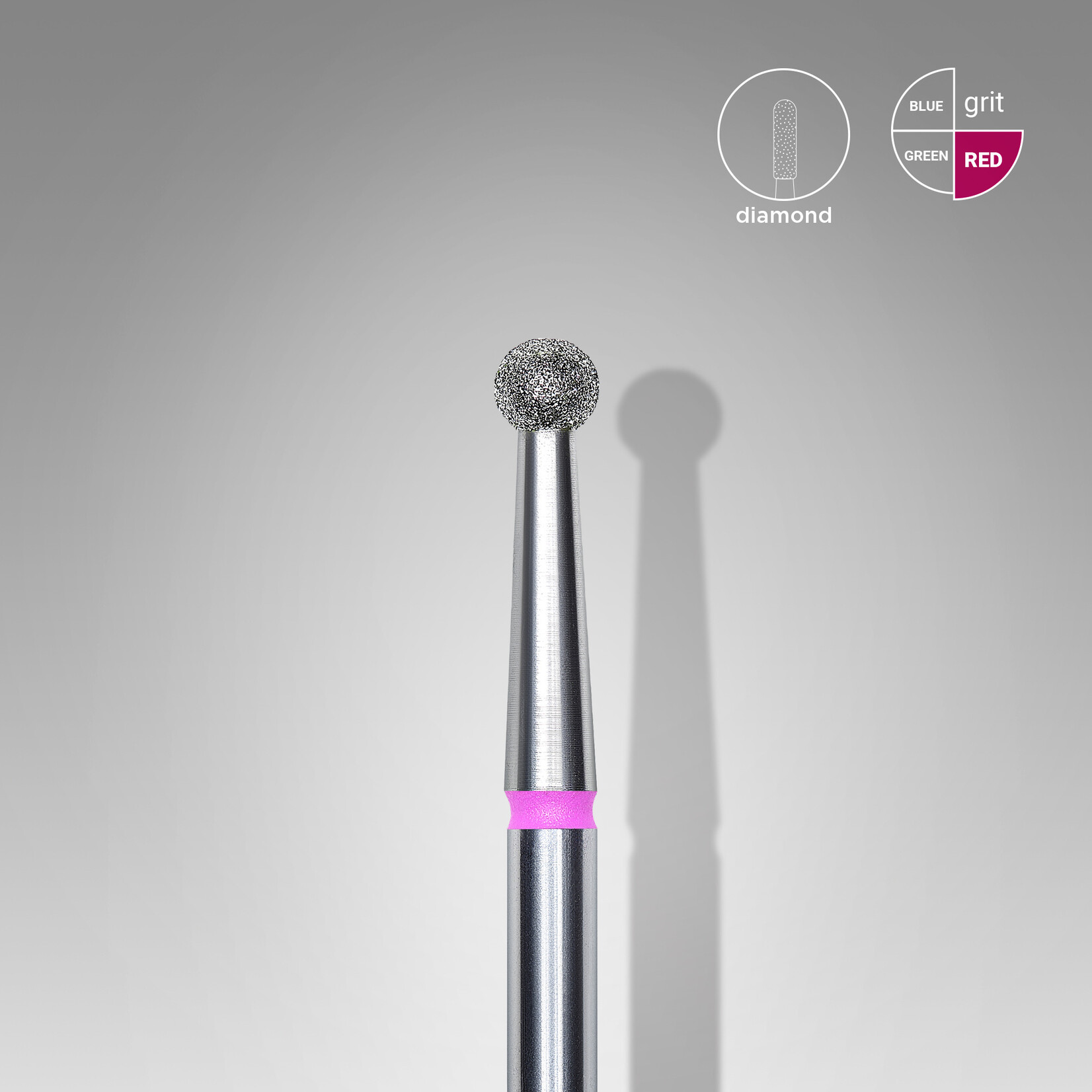 Bal diamant (roze/rood) 9P  027 (D 2,7 mm)