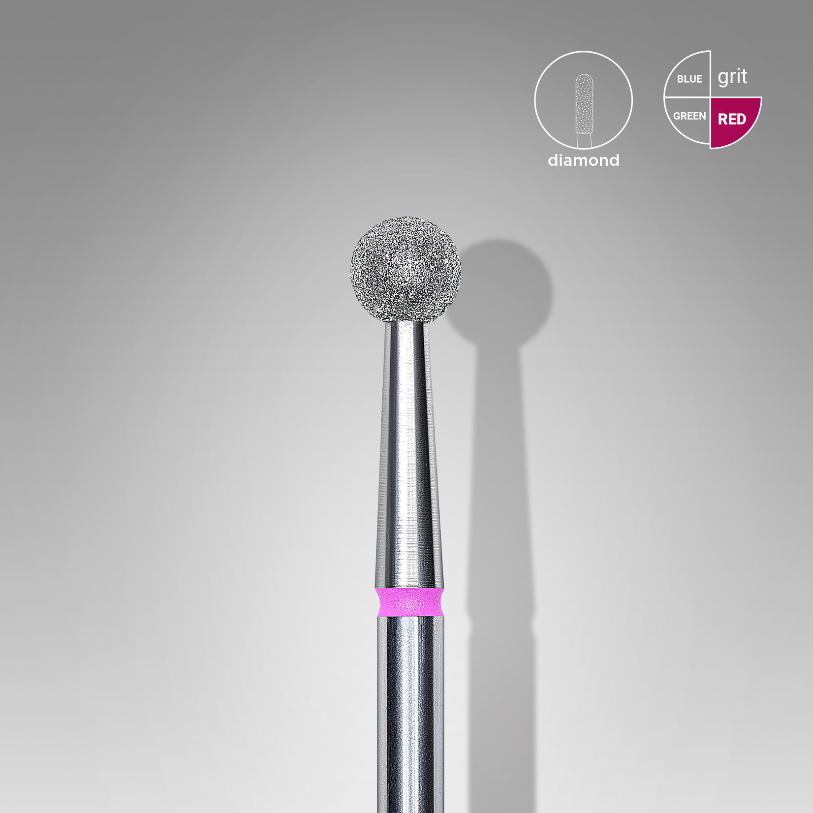 STALENA Fraise diamant boule rose/rouge 9P 040, Ø 4 mm