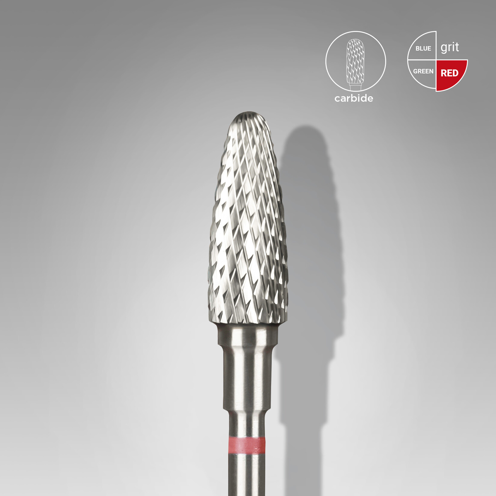 Poire carbure (rose/rouge) FC 8P 050”13 (D 5 mm L 13 mm)