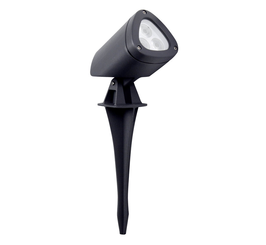 Spotpro. gevel-prikspot. antraciet. led 4,5w. 3000k