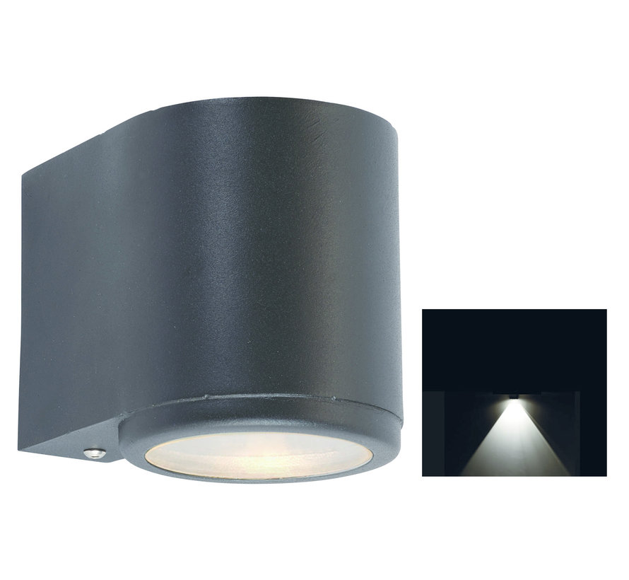 Franssen Robuuste gevelspot Mandal downlight rond zwart