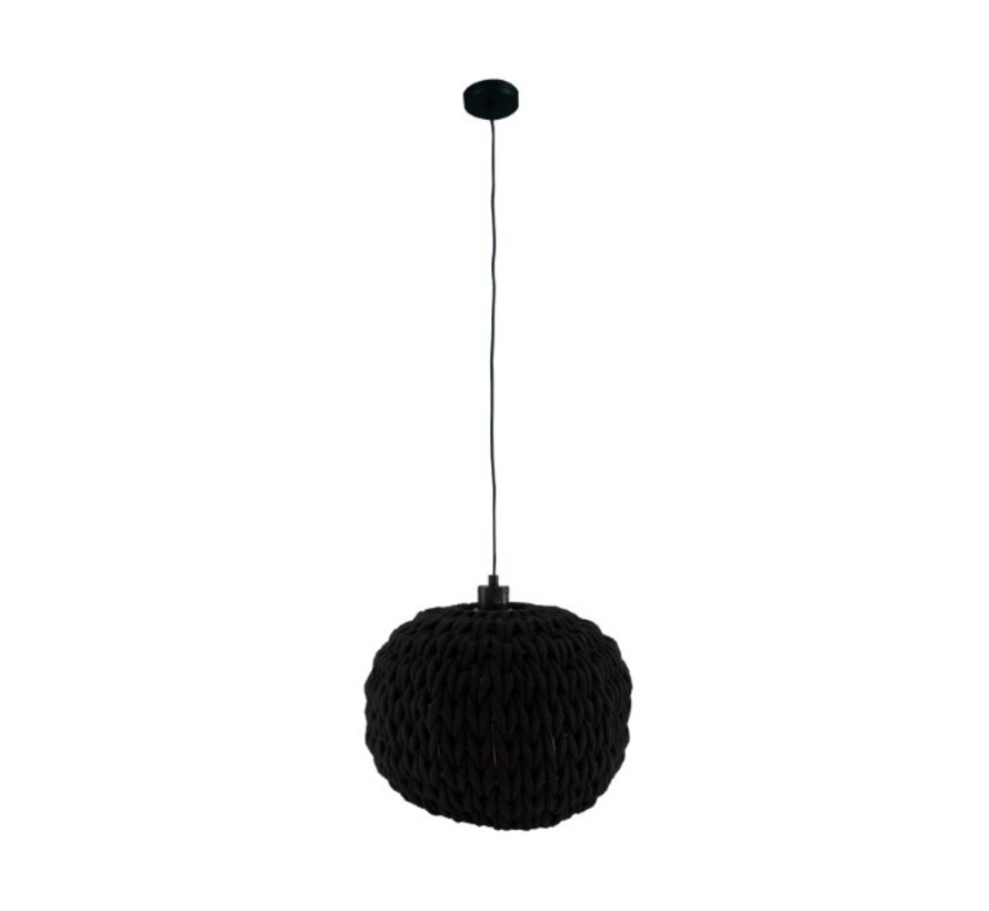 Hanglamp katoen zwart 38x38x28cm