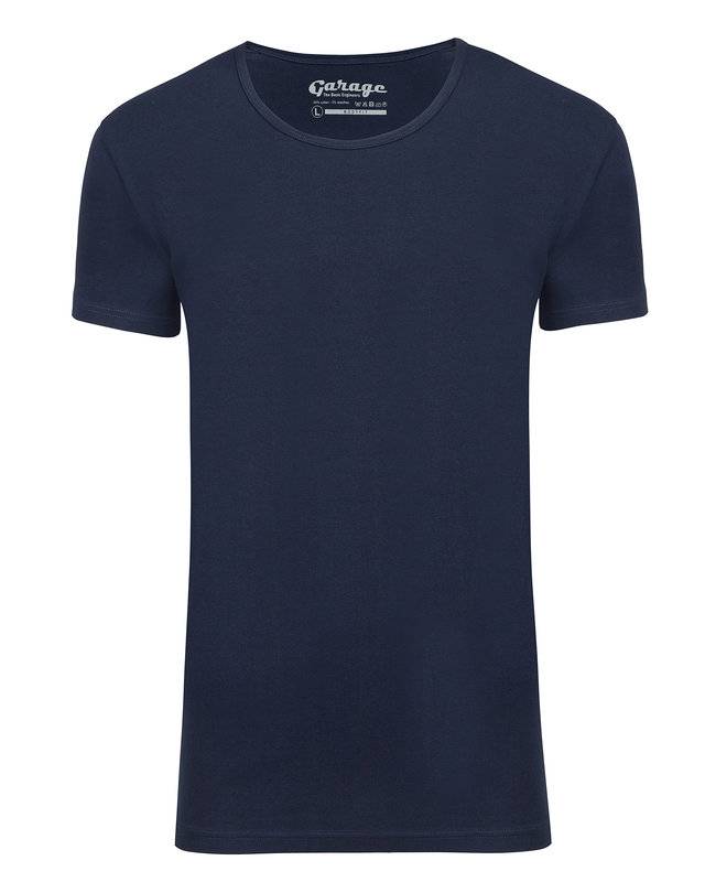 Garage T-shirt 1-Pack Body Fit Diepe Ronde Hals Navy (0205N)