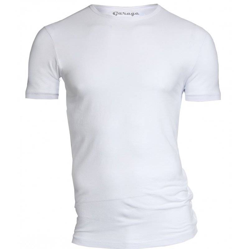 Garage T-shirt 1-pack Body Fit Ronde Hals Wit (0201N)