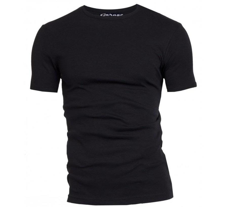 t-shirt 1pack semi body fit ronde hals zwart (0301N)