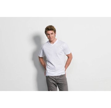 Slater Basic 2-pack T-shirt V-hals Wit (3500)