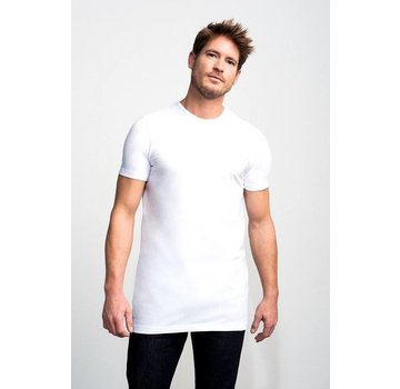 Slater Basic Fit 2Pack T-shirt Ronde Hals Wit Extra Long (7700)N