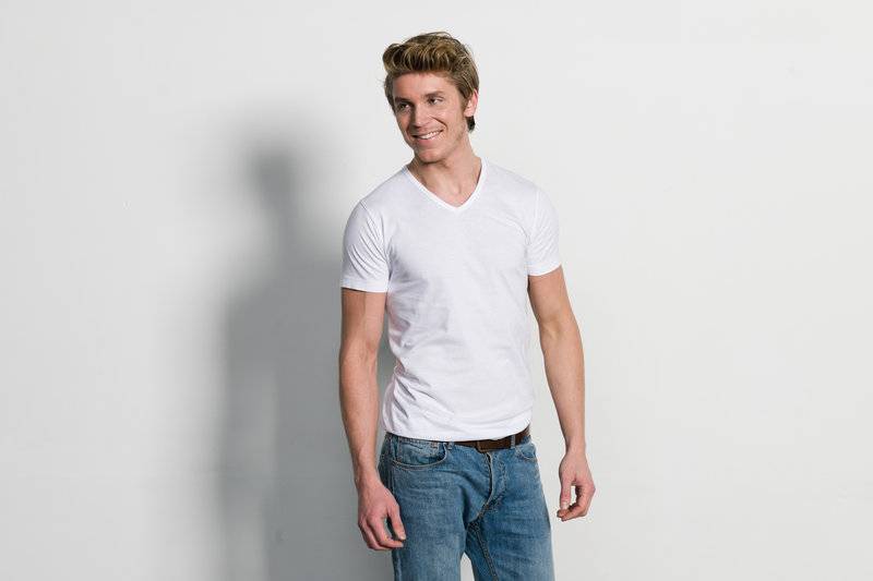 Slater Basic Fit pack T-shirt V-hals Wit XL Slater