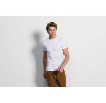 Slater Stretch 2Pack T-shirt Ronde Hals Wit (6500)