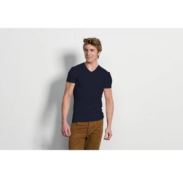 Slater Stretch 2pack T-shirt V-hals Navy (6610)