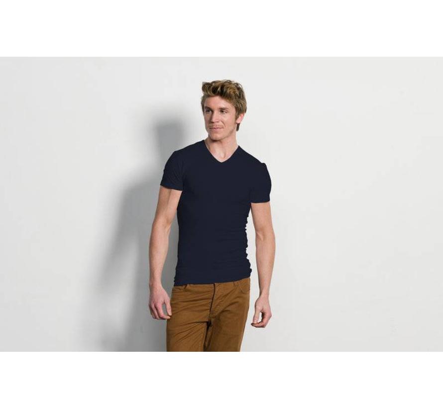 Stretch 2pack T-shirt V-hals Navy (6610)