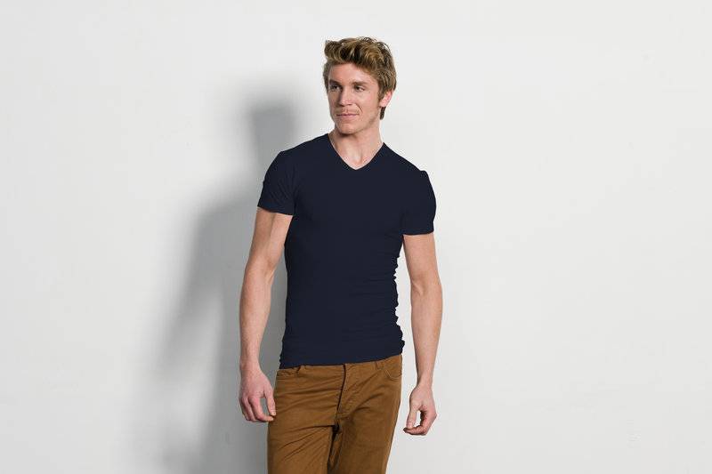 Slater Stretch pack T-shirt V-hals Navy   L Slater