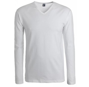 Alan Red Lange Mouw T-shirt Oslo 1pack Stretch V-hals Wit (7803)