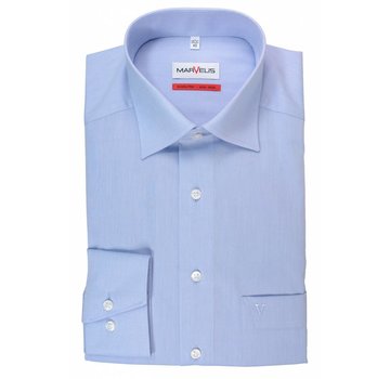 Marvelis strijkvrij overhemd Comfort Fit Mouwlengte 7 uni lichtblauw (7959-69-11N)