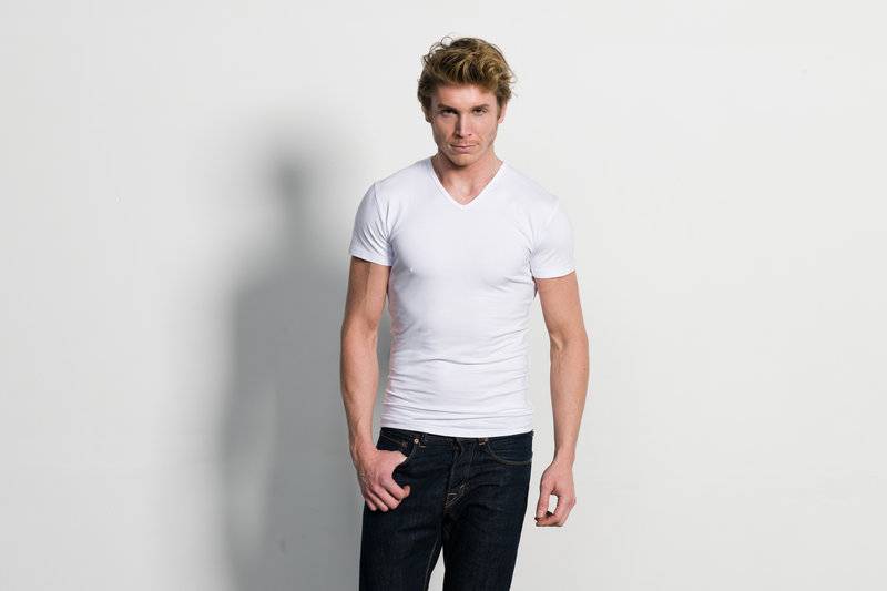 Slater Stretch Pack T-shirt V-hals Wit S Slater