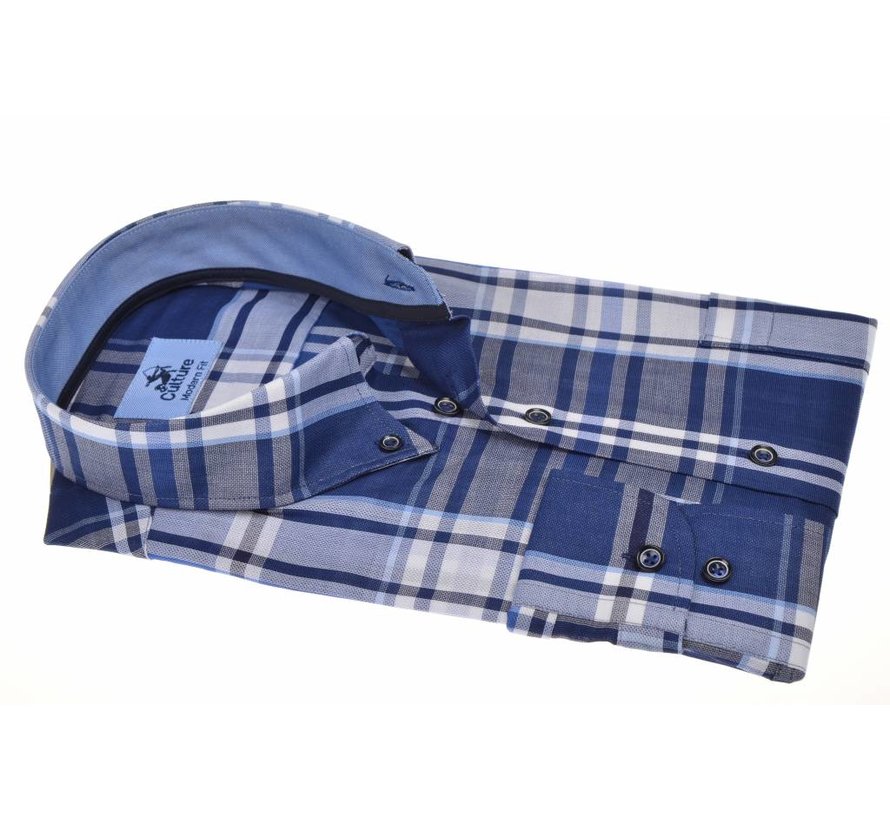 overhemd modern fit ruit Blauw (214815 - 38)