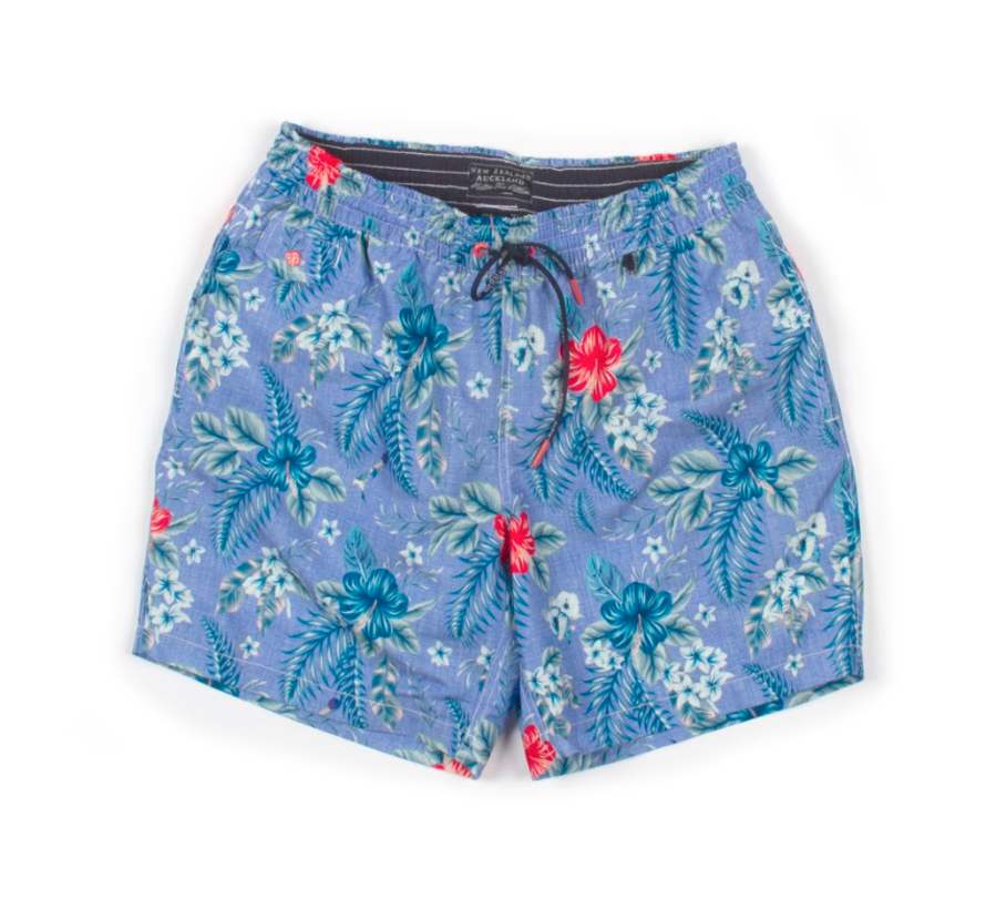 Zwembroek Blauw Tropische Print (19CN653 - 800)