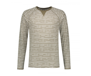 Dstrezzed Pullover Gestreept Army Groen (202360 511 DSTREZZED® Heren Gestreepte Truien | Collectie 2020