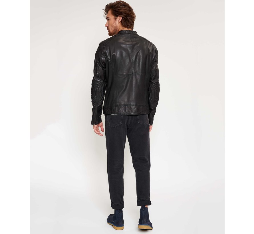 Leren Biker Jacket Zwart (100002001 Biker919)