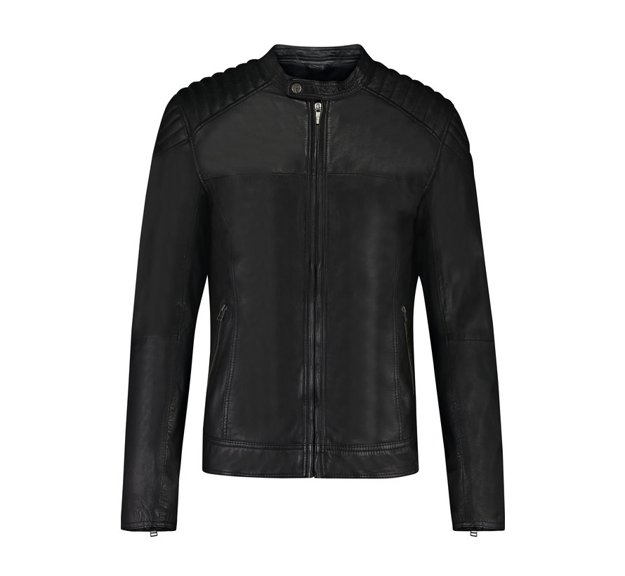 Leren Biker Jacket Zwart (100002001 Biker919)