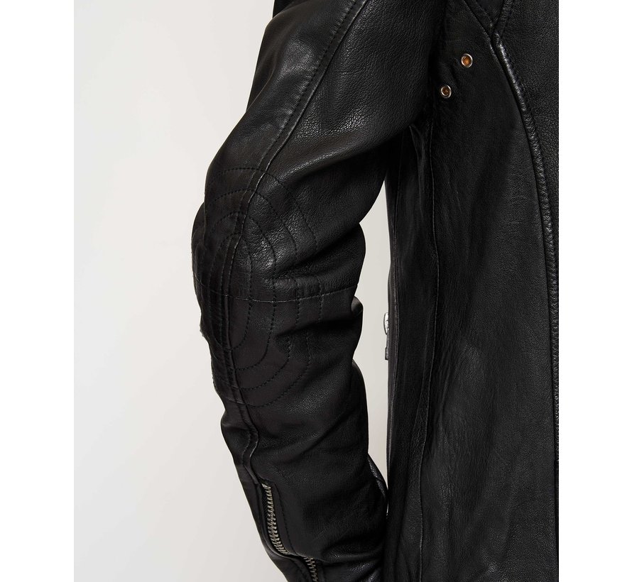 Leren Biker Jacket Jet Black (100002011 Biker602)