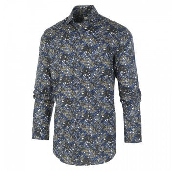 Blue Industry Overhemd Bladeren Indigo (1255.92)