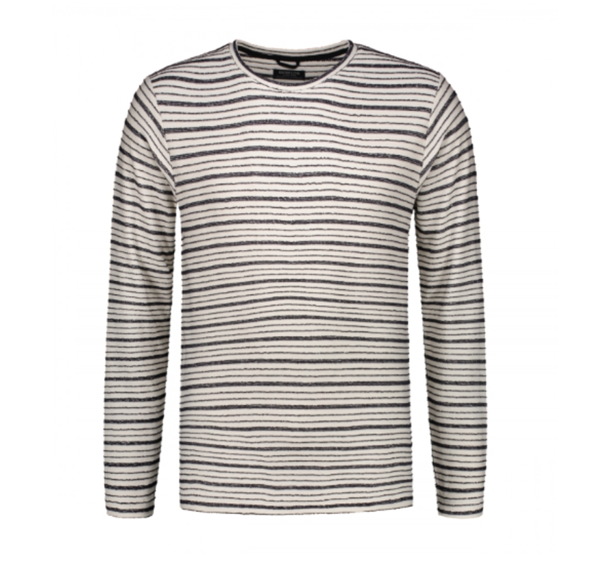 Crewneck Longsleeve Slub Stripe Dark Navy (202426 - 649)