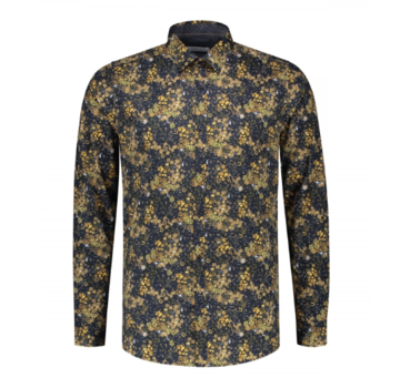 Dstrezzed Overhemd Small Flower Stretch Poplin Navy (303282 - 669)