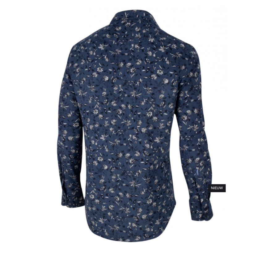 Cavallaro Napoli Overhemd Maestro Navy Print Bloemen 1095027 63633 Nieuwnieuw Herenmode