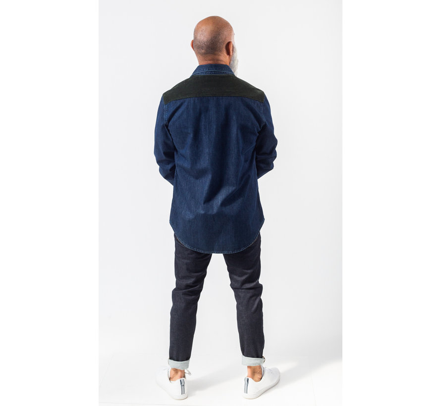 Jeans Overhemd Dapper Navy Melange (AM1903-433-525)