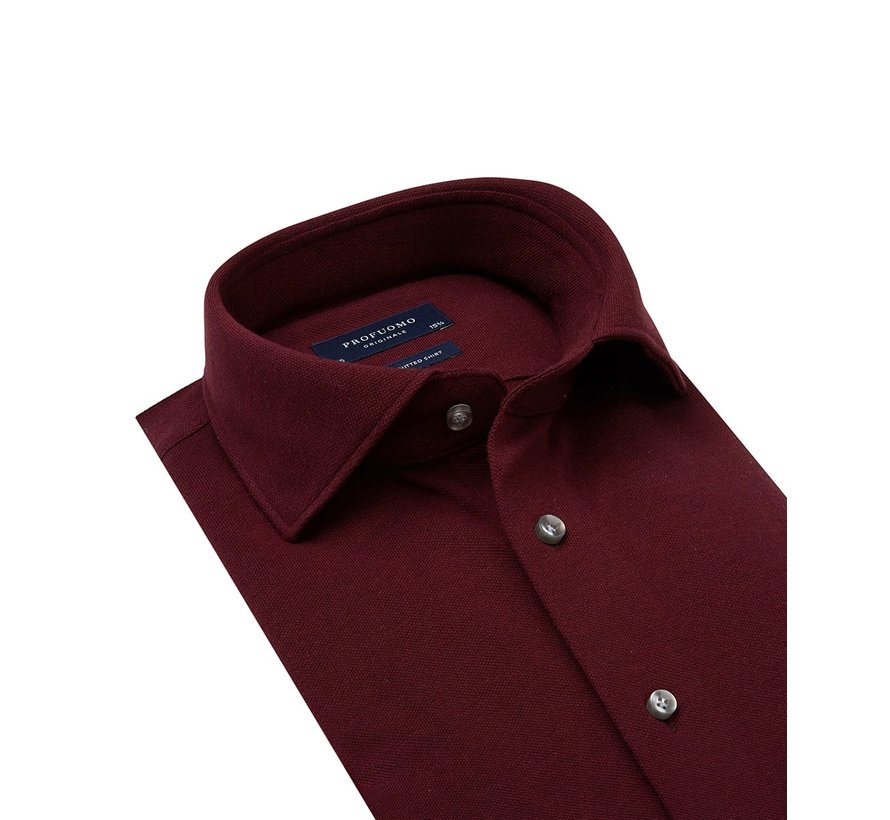 Overhemd The Knitted Shirt Bordeaux Rood Melange (PP0H0A052)N