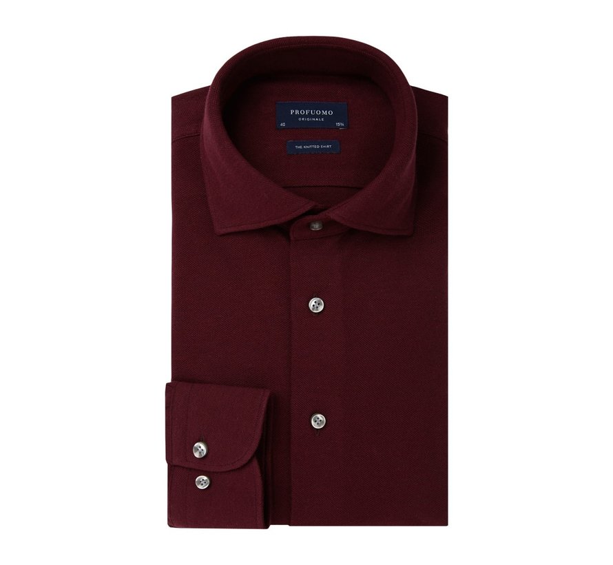 Overhemd The Knitted Shirt Bordeaux Rood Melange (PP0H0A052)N
