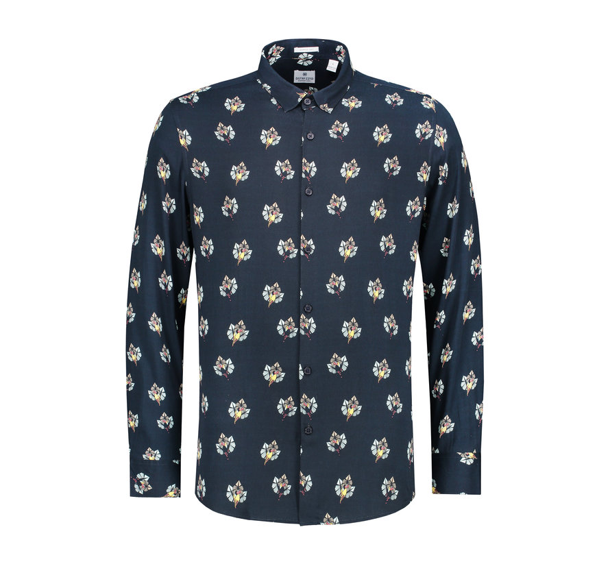 Overhemd Print Parrot Navy (303218 - 649)